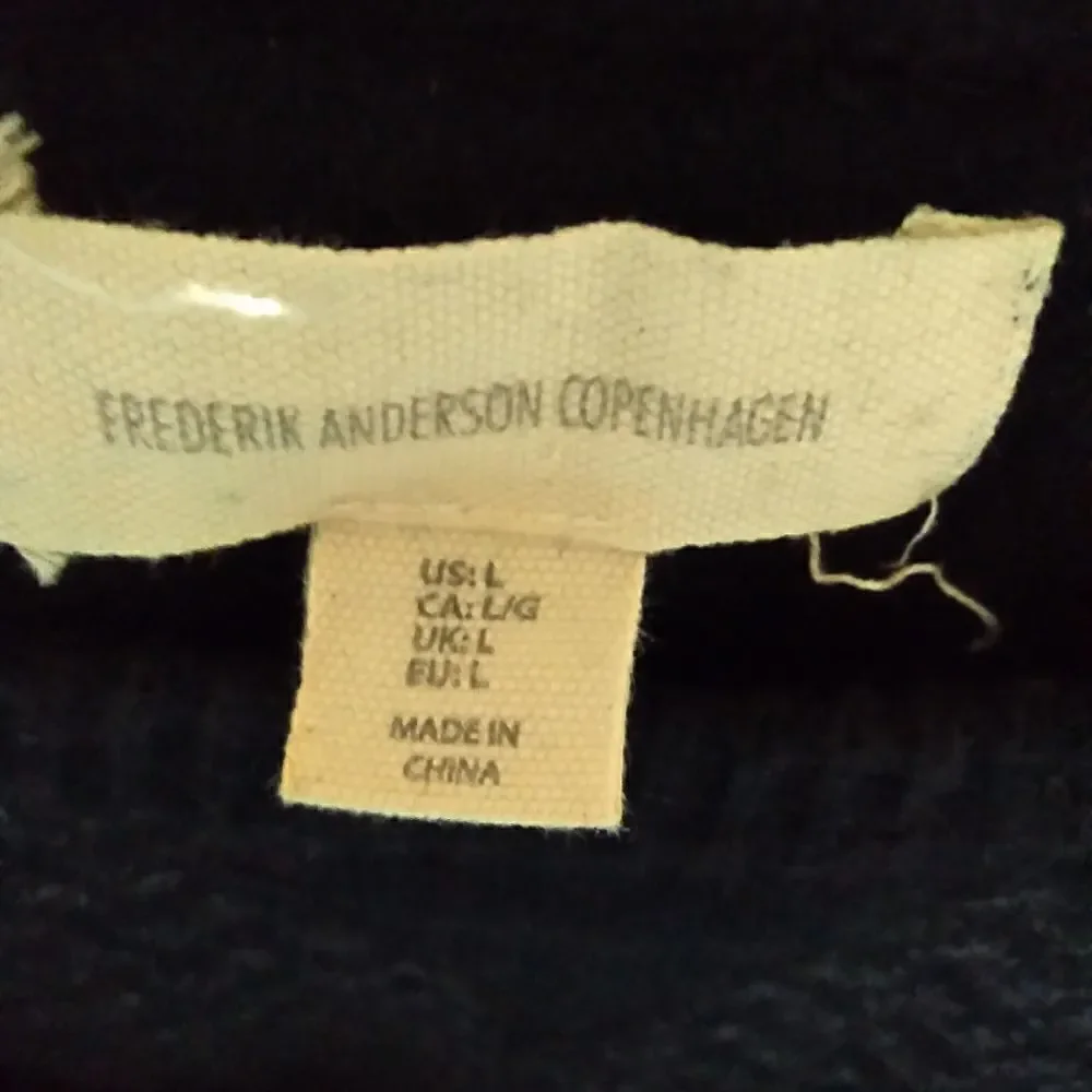 Frederik Anderson Copenhaguen Gray Elbow Patched Pullover Sweater Size Large